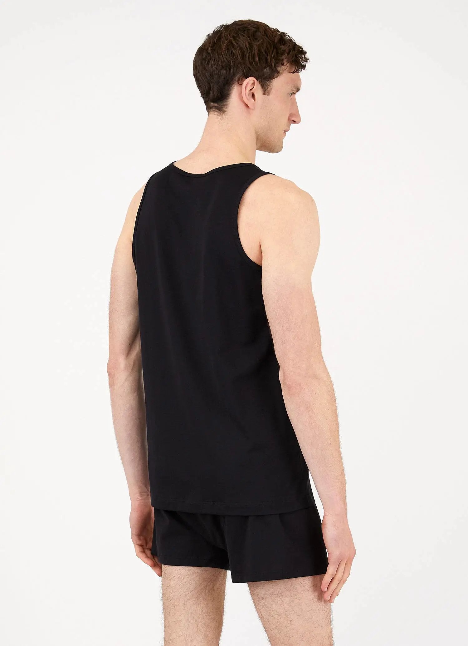 Men's Superfine Cotton Underwear Vest in Black