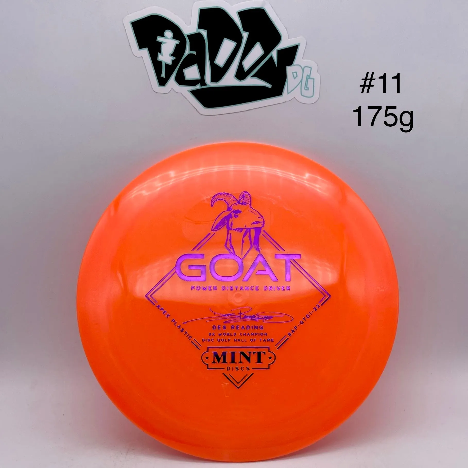 Mint Discs Apex Goat Des Reading Distance Driver