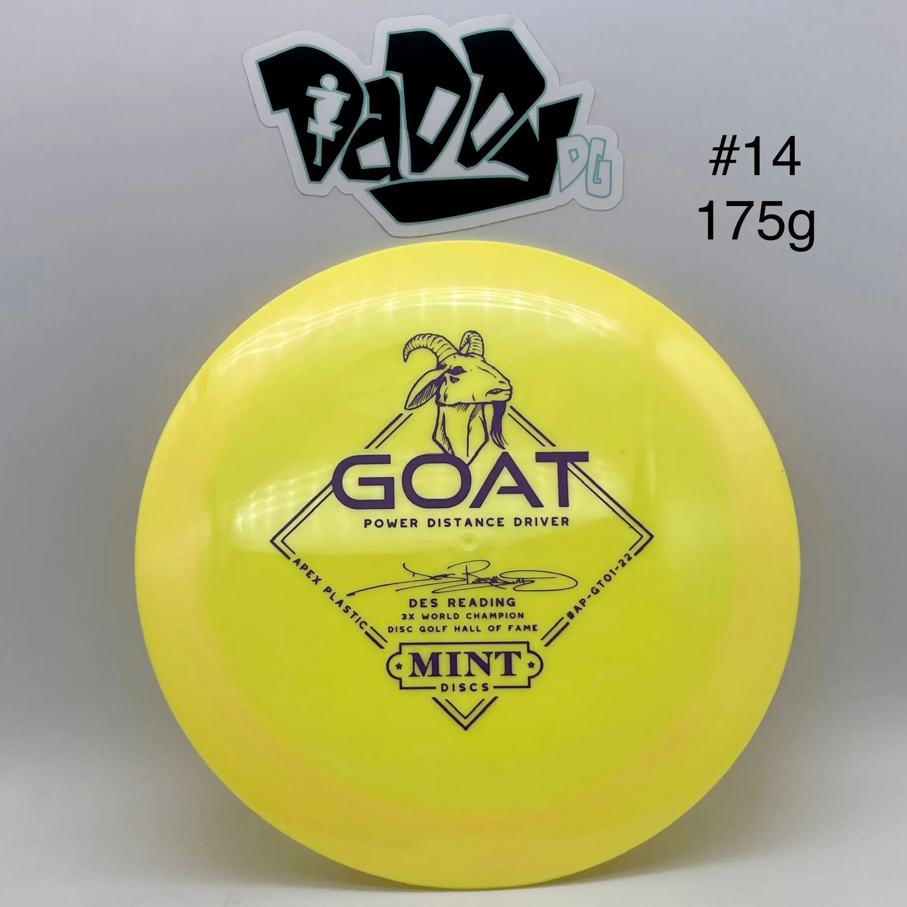 Mint Discs Apex Goat Des Reading Distance Driver