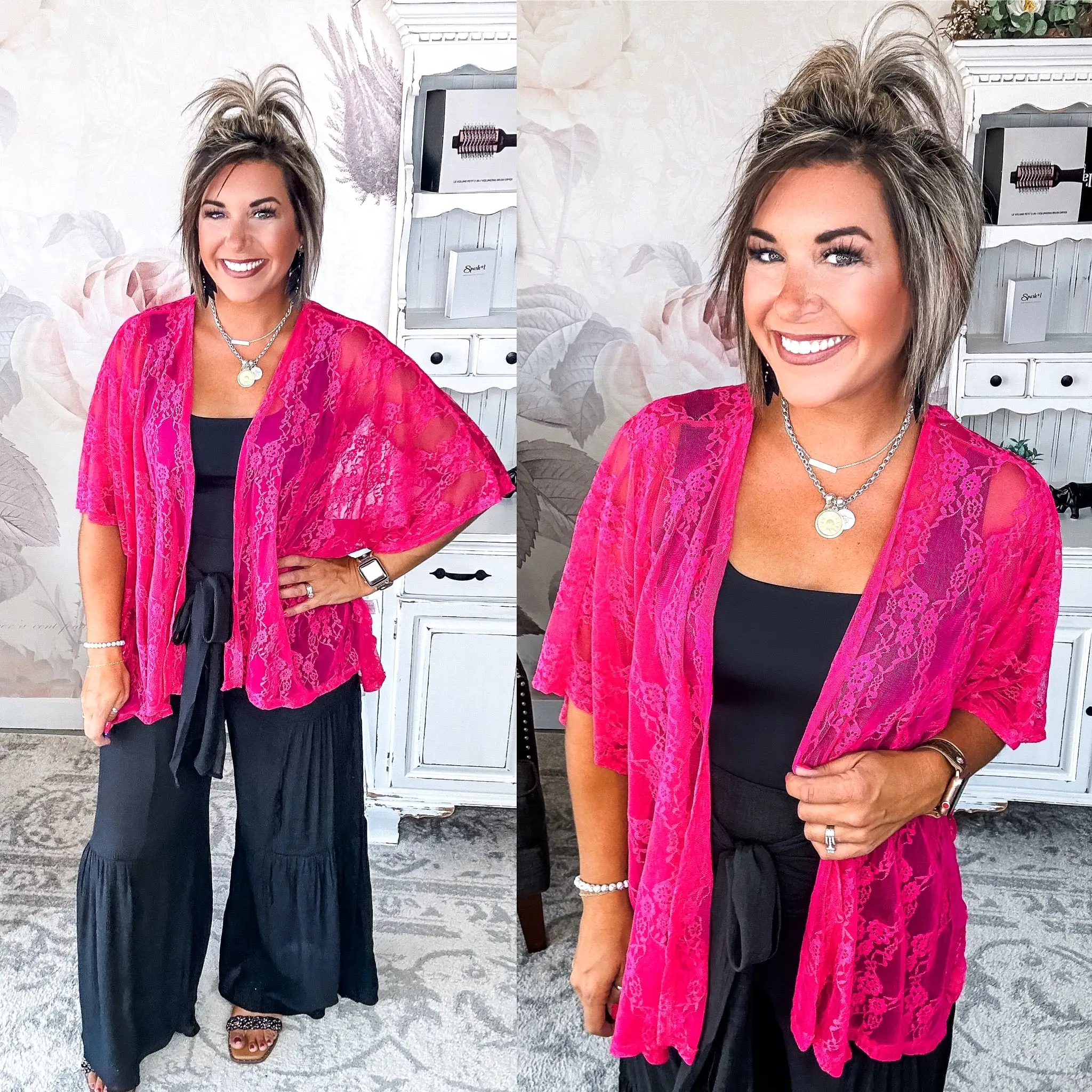 Natural Obsession Kimono - Fuchsia