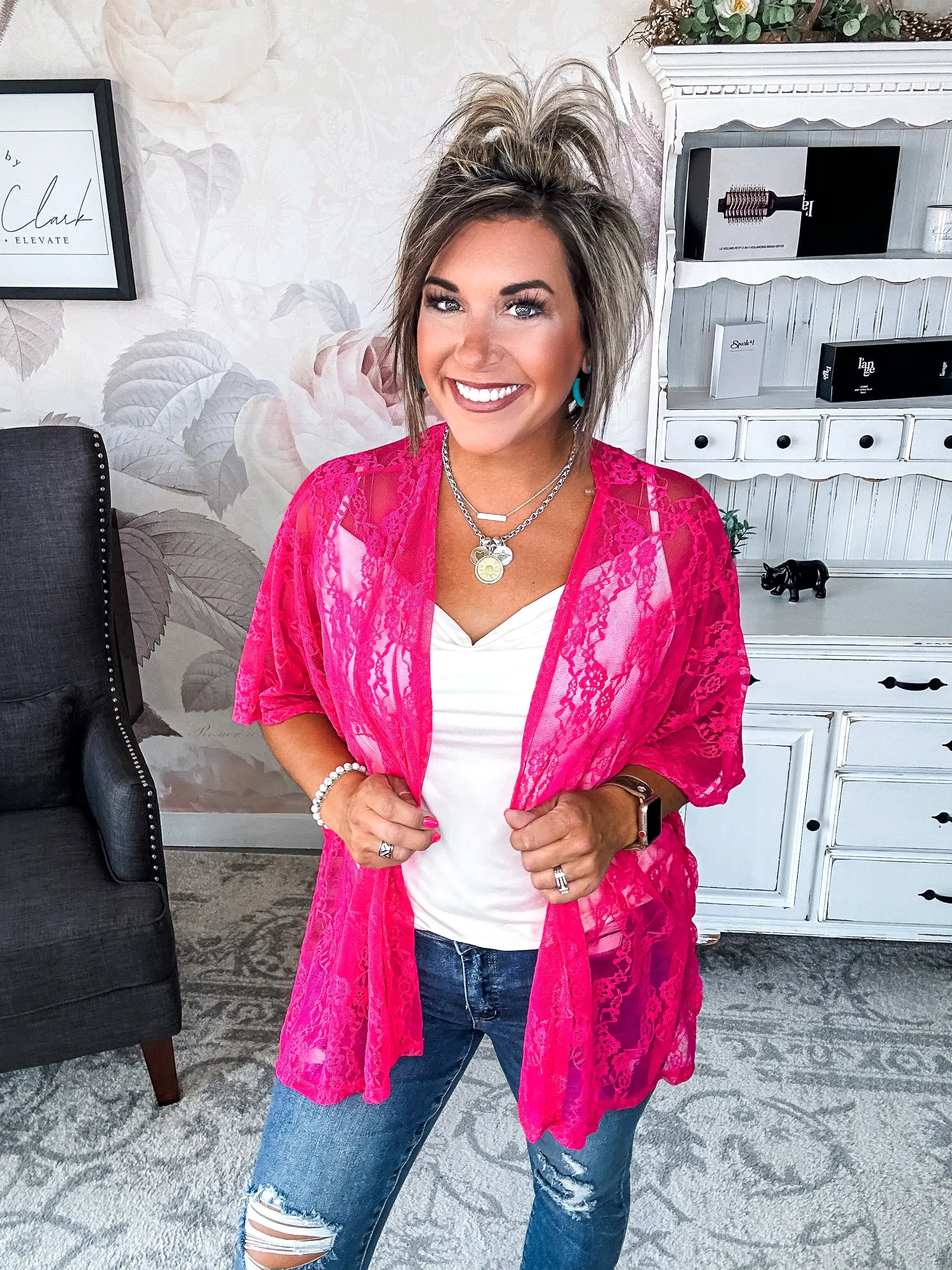 Natural Obsession Kimono - Fuchsia