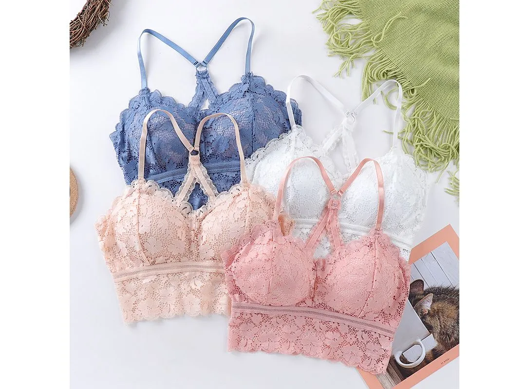 New Arrival Women Lace Bra Wrapped Chest Female Bralette Push Up One Piece Crop Wrap Tube Top Plus Size Lingerie Underwear|Bras|