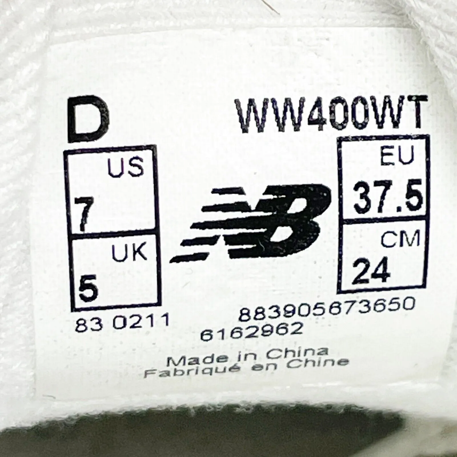 New Balance Womens 400 WW400WT White Casual Shoes Sneakers Size 7 B