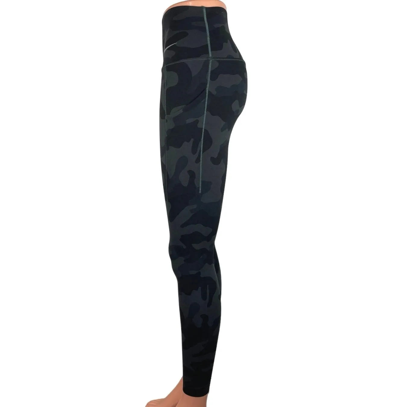 Nike Universe Black Gray Camo High Rise Pull On Yoga Athletic Leggings Size XS