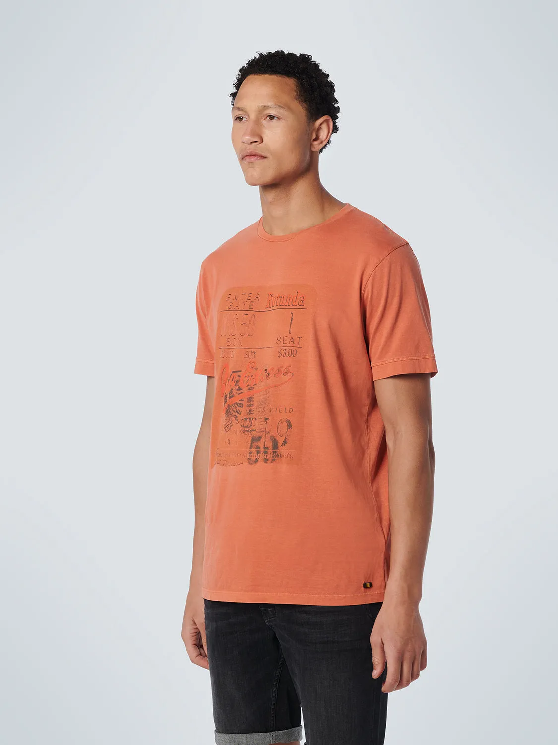 No Excess - Crewneck Printed Tee - Army or Papaya