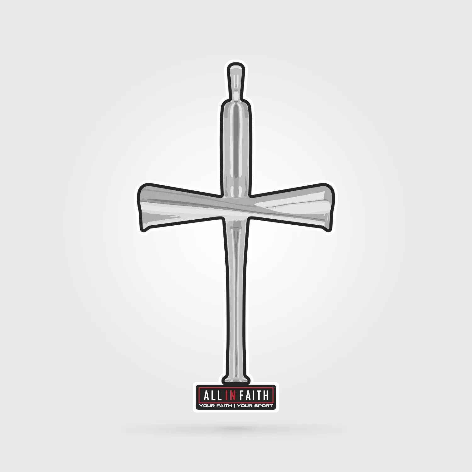 Original Baseball Bat Cross Decal