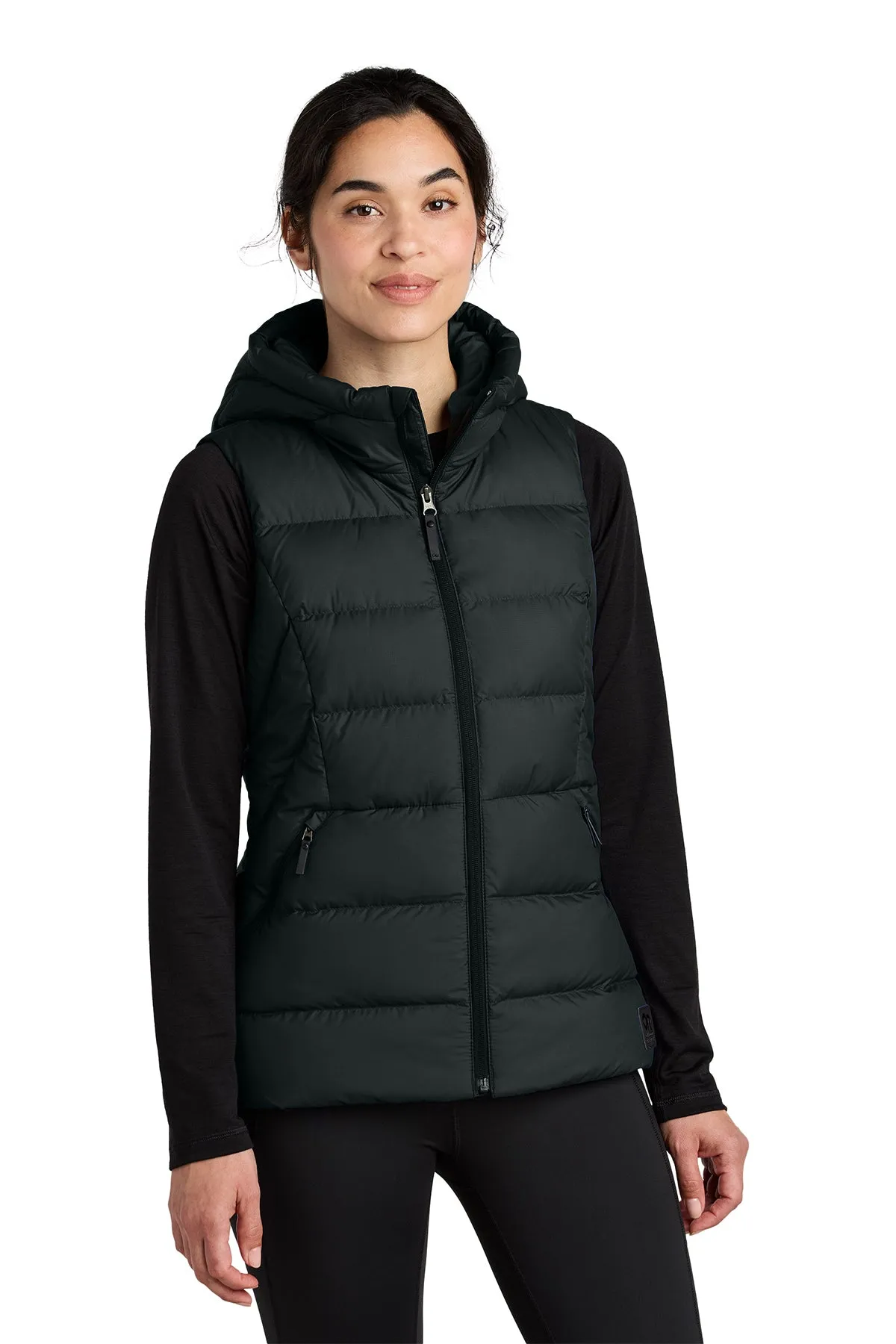 Outdoor Research Womens Coldsnap Hooded Down Custom Vests, Black