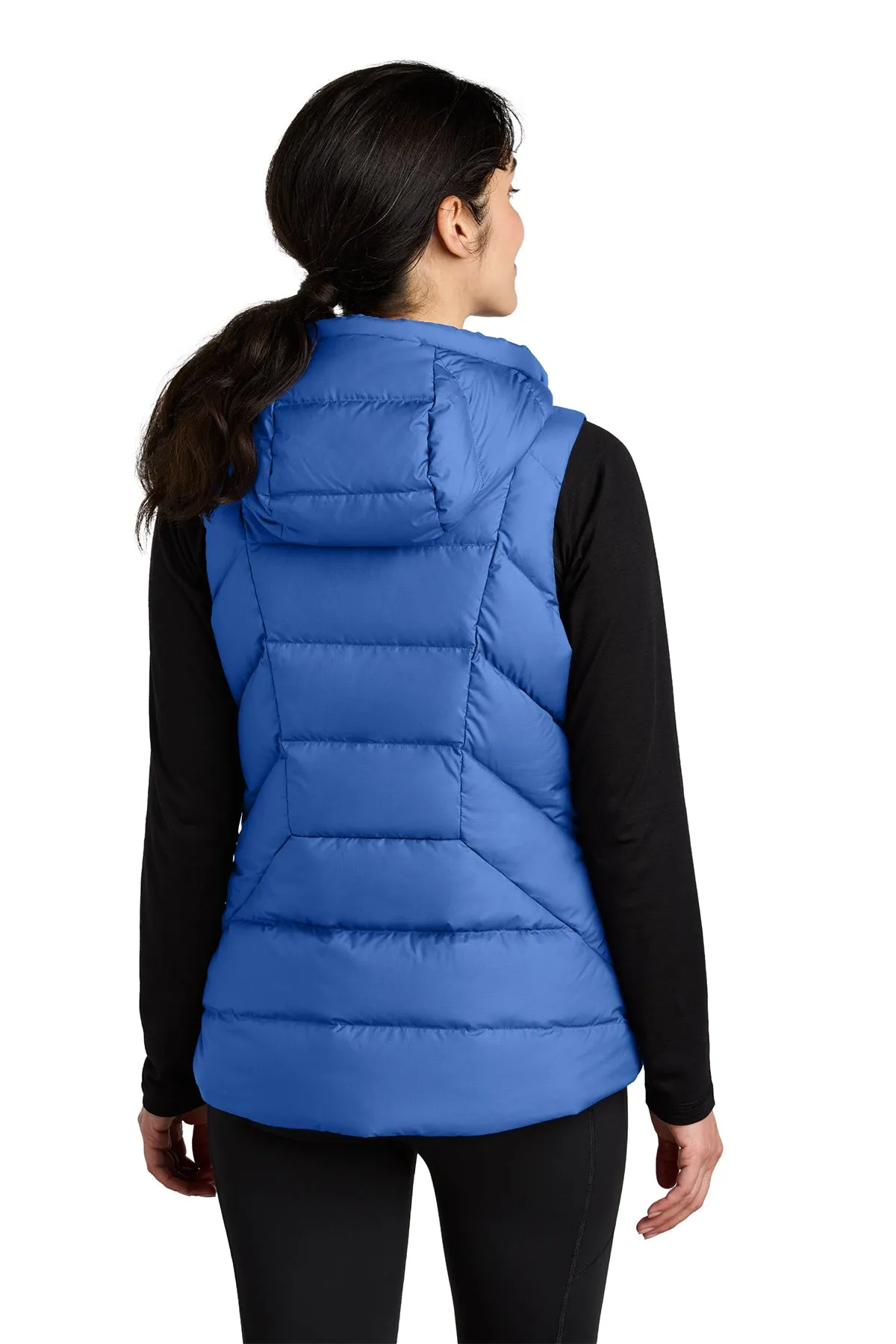 Outdoor Research Womens Coldsnap Hooded Down Custom Vests, Galaxy Blue