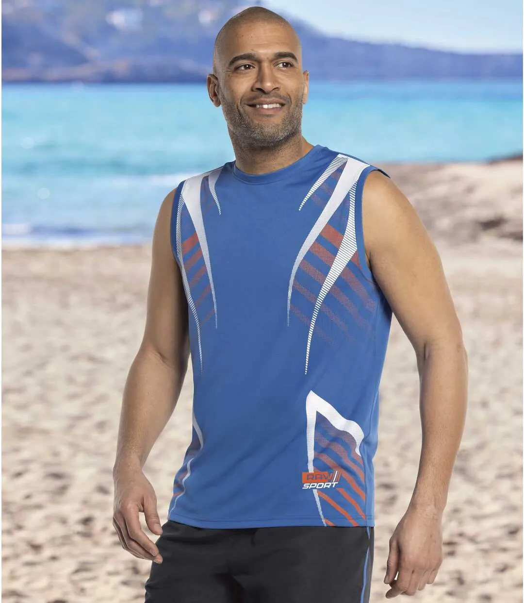 Pack of 2 Men's Sporty Vests - White Blue