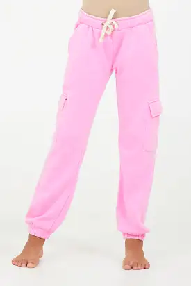 Pink Cargo Jogger Sweatpants