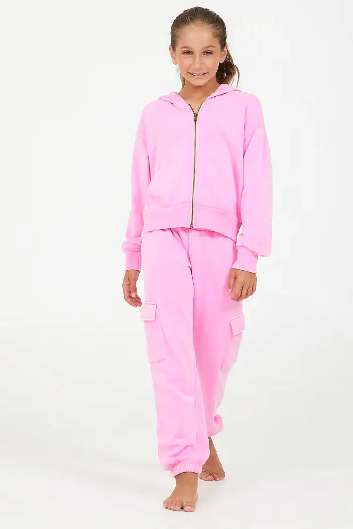 Pink Cargo Jogger Sweatpants