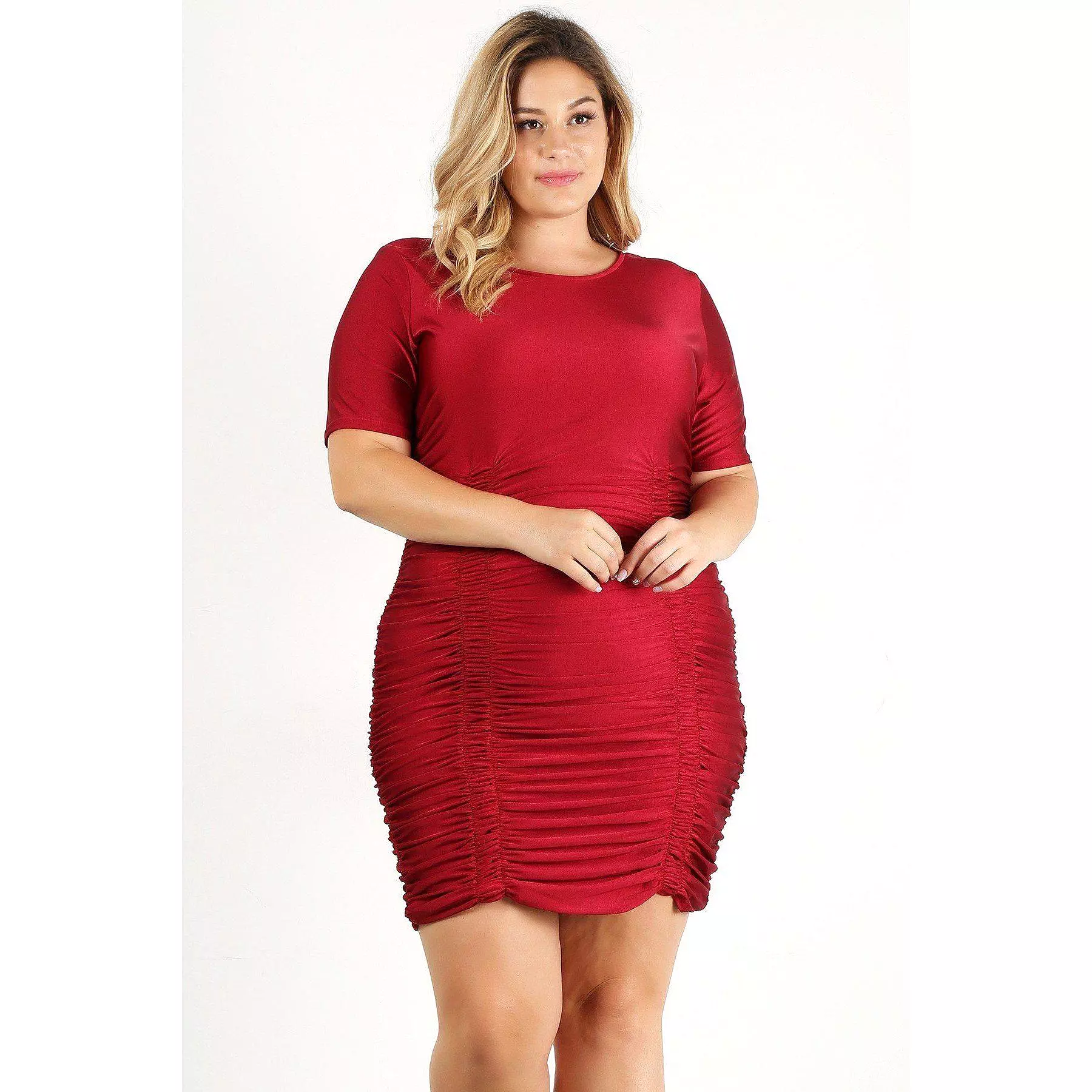 Plus Size Solid Bodycon Mini Dress