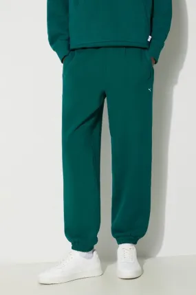 Puma cotton joggers MMQ Sweatpants green color 624007