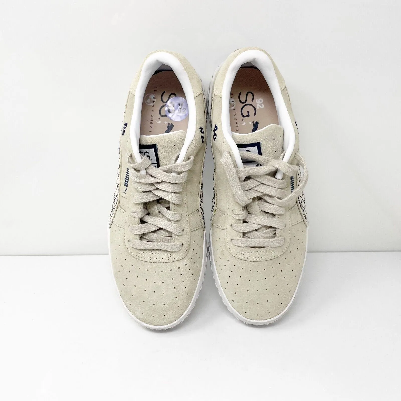 Puma Womens Cali Suede 373334-01 Beige Casual Shoes Sneakers Size 8.5