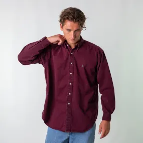 Purple 90s Polo Ralph Lauren Longsleeve Casual Shirt (L)