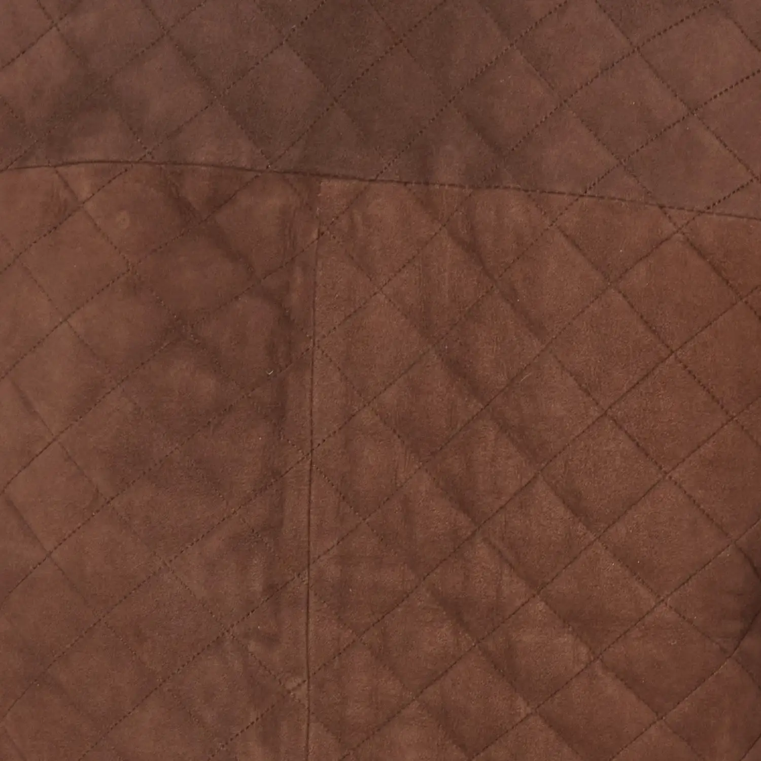 Quilted Suede Vest :: Brown