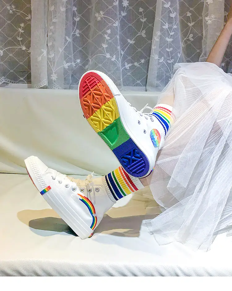 RAINBOW CANVAS SHOES BY81017