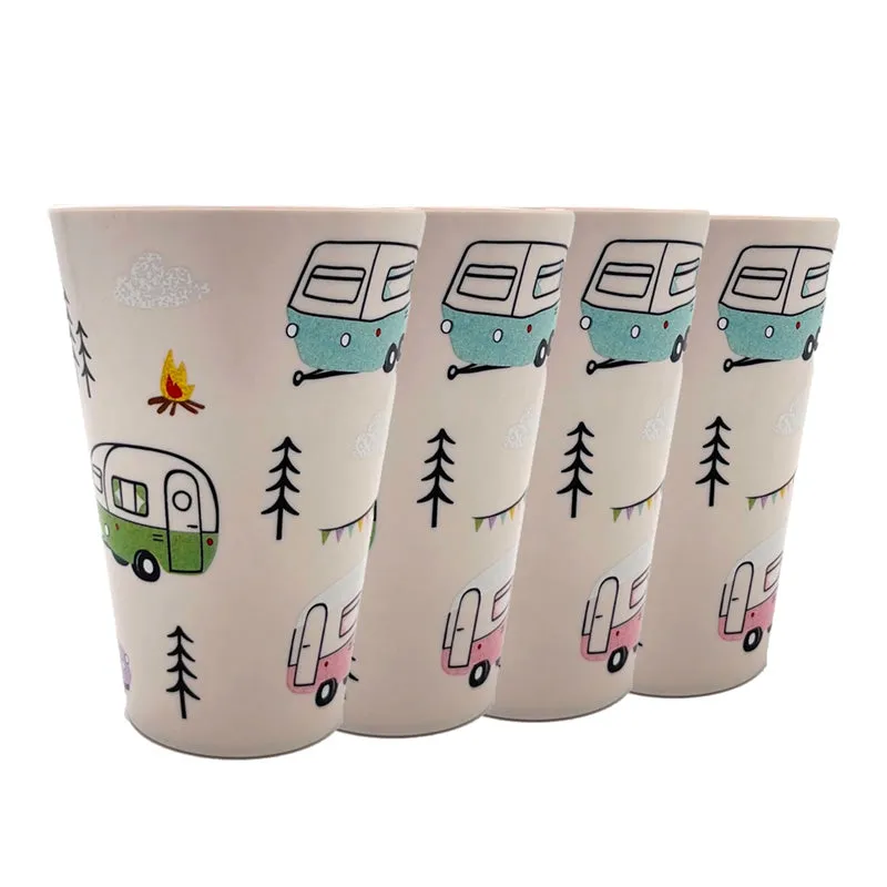 Recycled RPET Set of 4 Picnic Cups - Wildwood Caravan RPCUP01