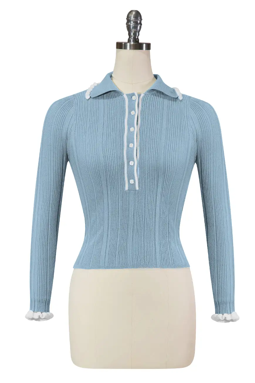 Riviera Knit Top (Blue)