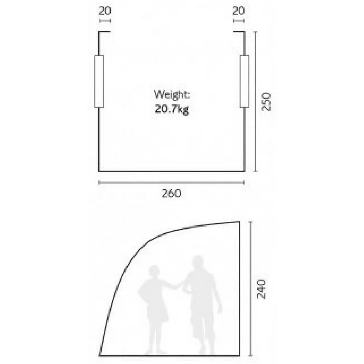 Royal Paxford 260 Awning 302634 + Free Storm Straps