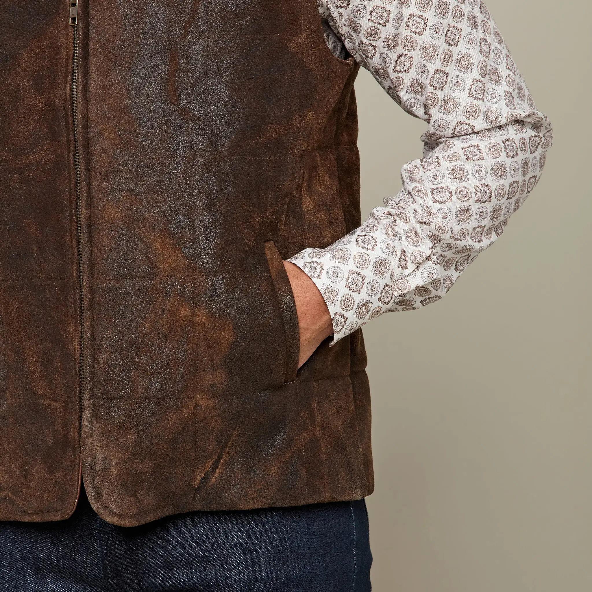 Rugged Quilted Vest :: Cigar