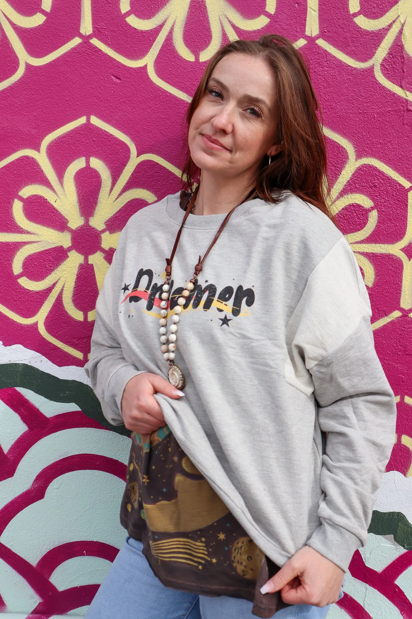 Sale Dreamer Oversized Vintage Graphic Sweatshirt