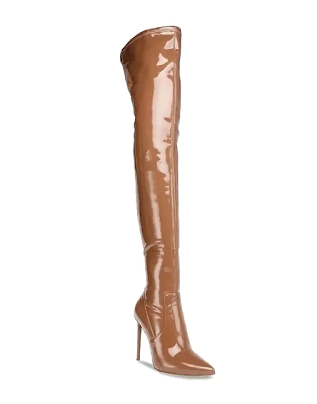 Shiny PU Leather Above The Knee Boots