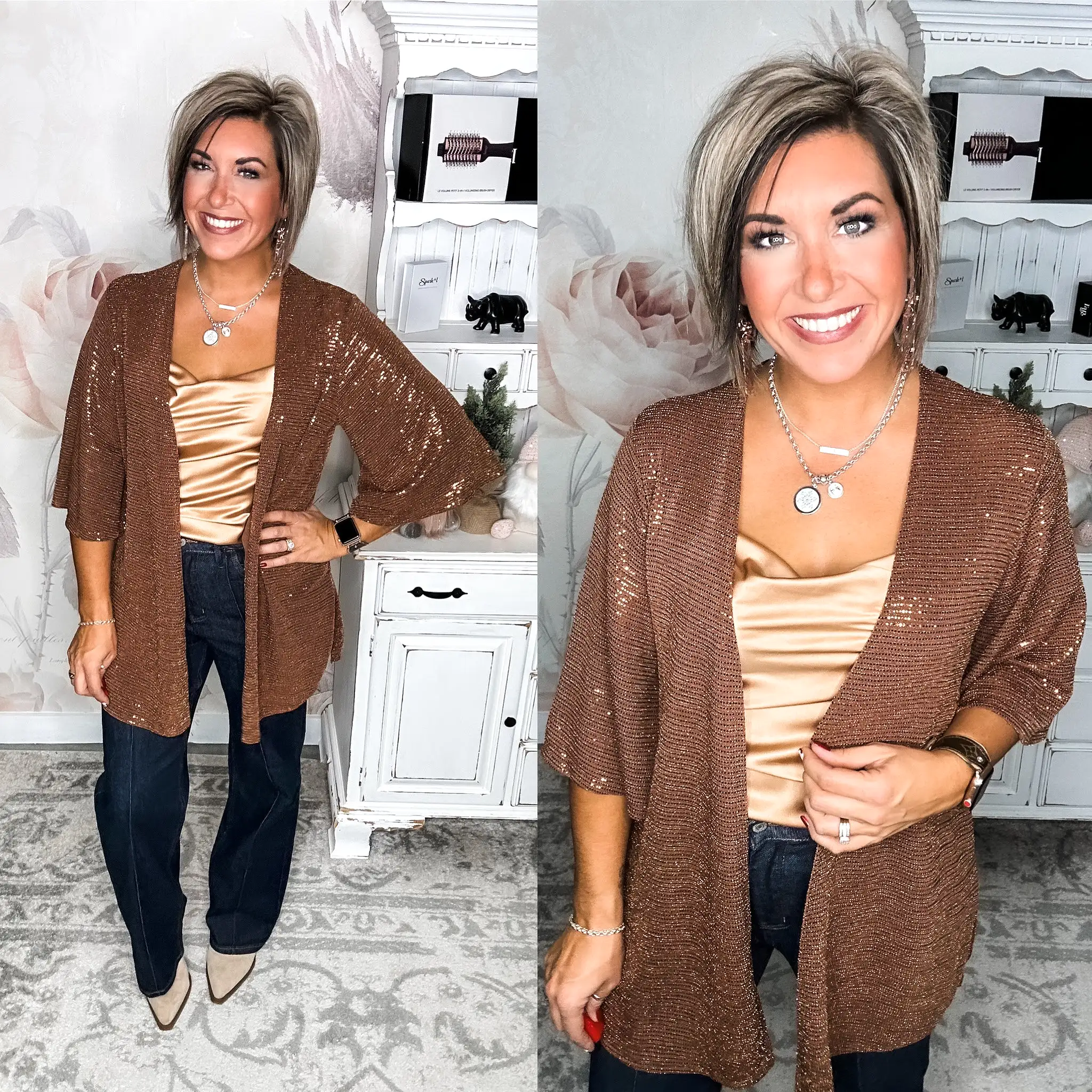 Sparkle in Your Eye Cardigan - Bronze