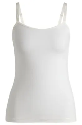 Stretch-jersey underwear vest with branded straps