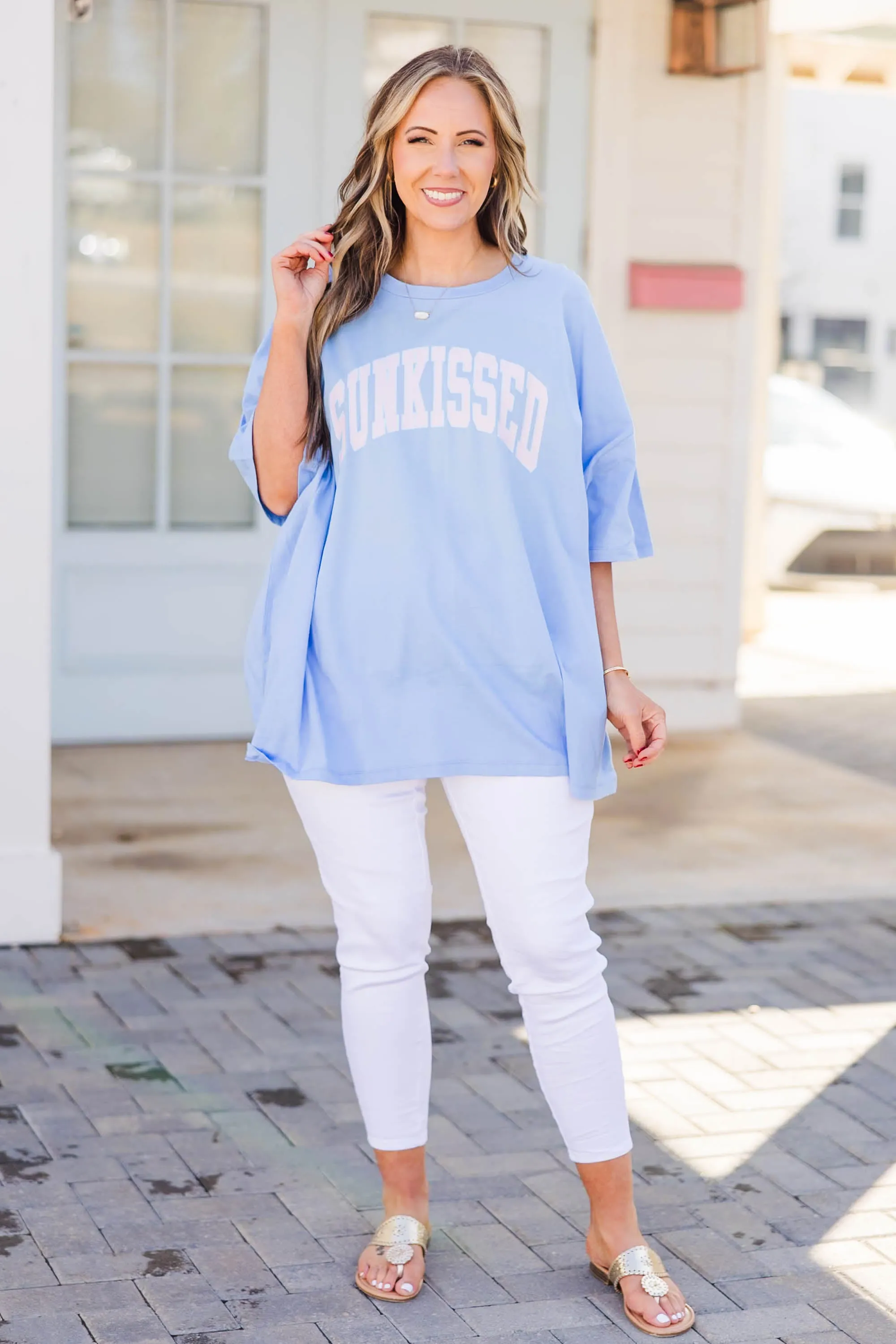 Sunkissed Days Boyfriend Tee, Spring Blue