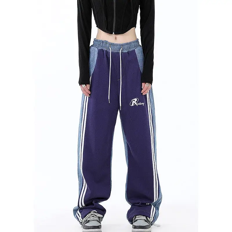 Sweatpants Cylinder Crop  Wide Leg Trousers