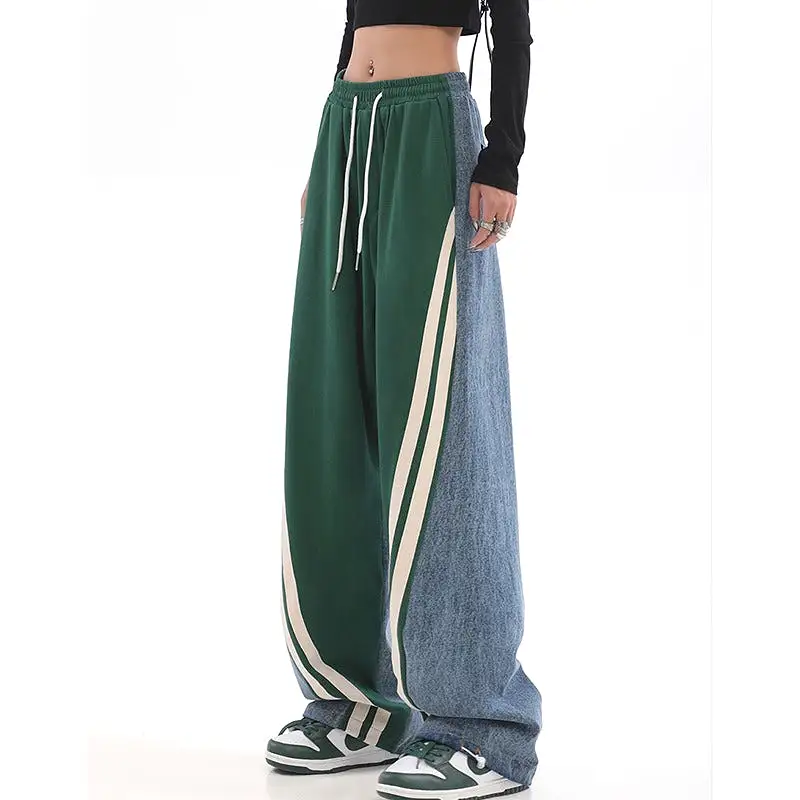 Sweatpants Cylinder Crop  Wide Leg Trousers