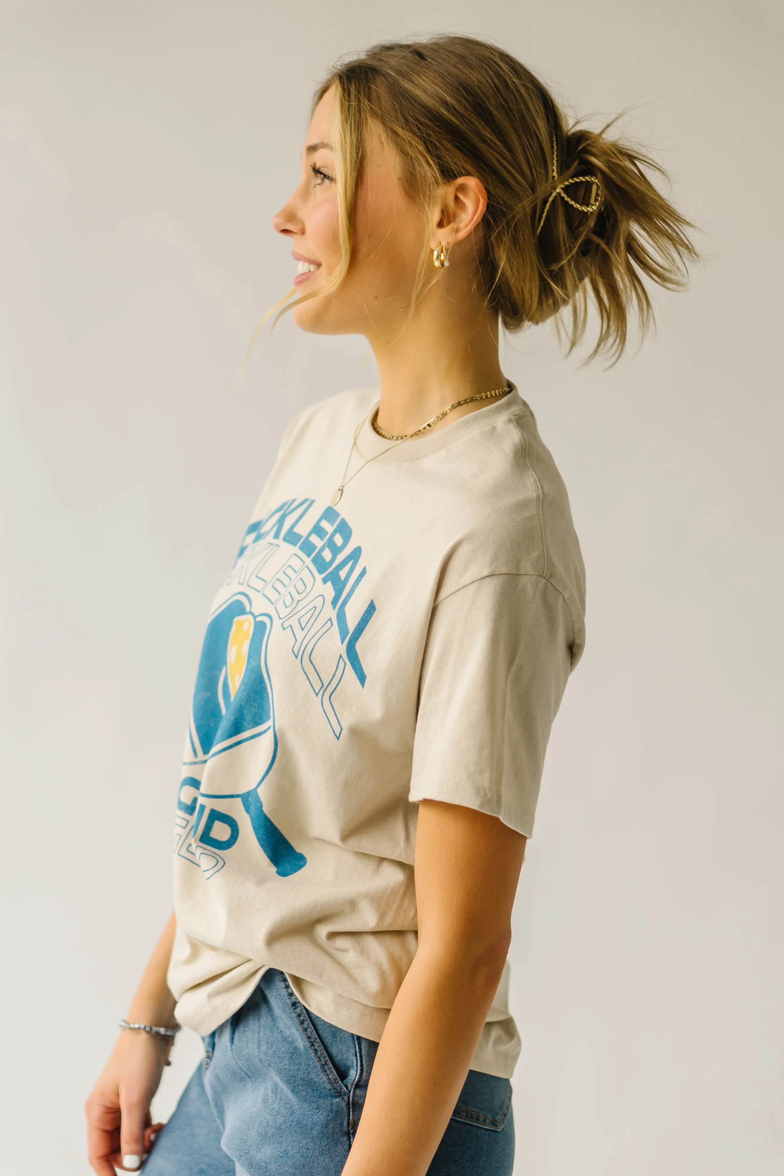 The Pickleball Legend Graphic Tee in Sand