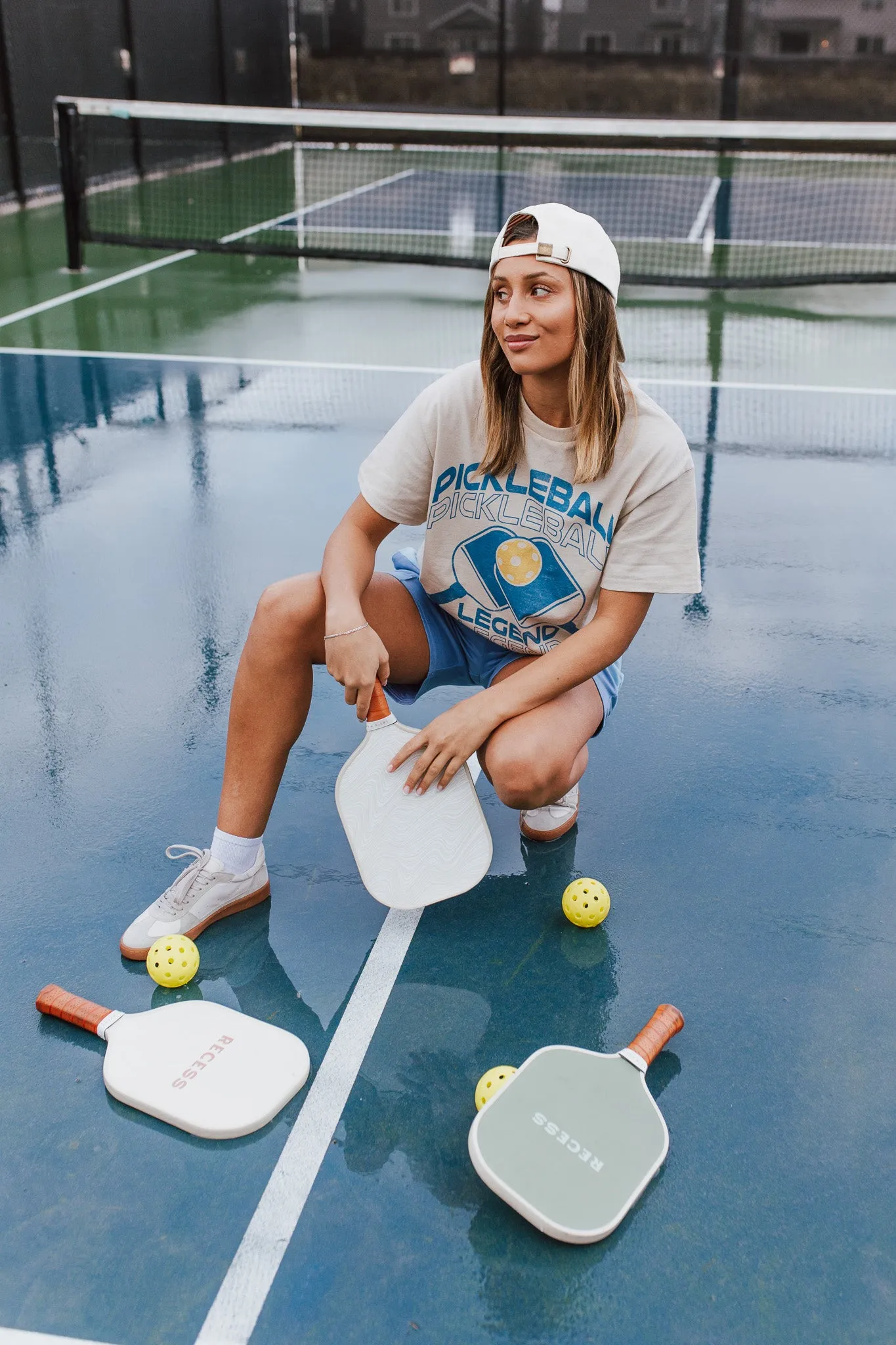 The Pickleball Legend Graphic Tee in Sand