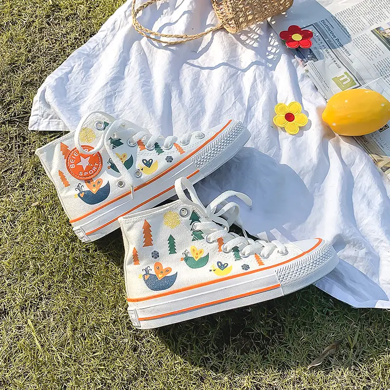 ULZZANG PRINT CANVAS SHOES BY81019