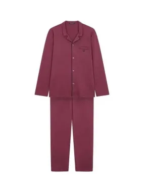 UNDERWEAR Overseas Station Season Big Chance 8 18 Men s Embroidered Logo Cotton Pajama Set Burgundy 271493