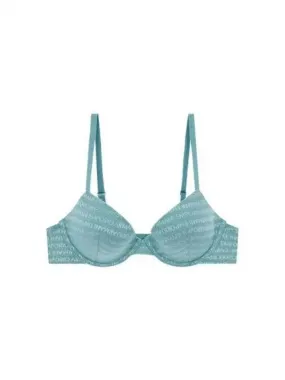 UNDERWEAR Overseas Station Season Big Chance 8 18 Women s Logo Pattern Mesh Push up Bra Mint 270845