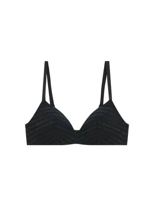 UNDERWEAR Overseas Station Season Big Chance 8 18 Women s Logo Pattern Mesh Triangle Bra Black 271643