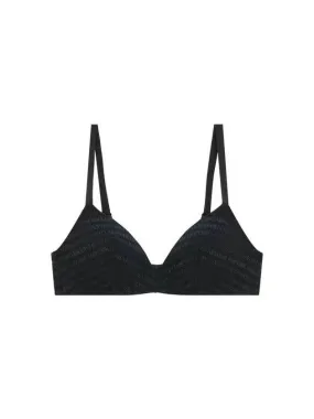 UNDERWEAR Overseas Station Season Big Chance 8 18 Women s Logo Pattern Mesh Triangle Bra Black 271643