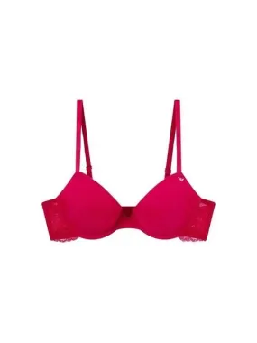 UNDERWEAR Women s Flower Lace Logo Micro Push up Bra Dark Pink 270453