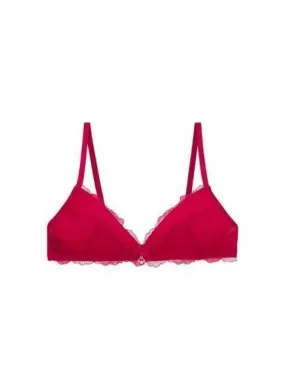 UNDERWEAR Women s Flower Lace Padded Triangle Bra Dark Red 270728