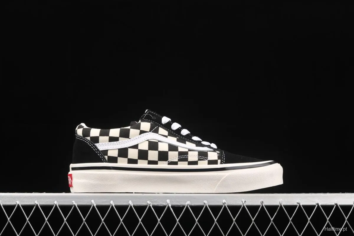 Vans Old Skool DX Anaheim American black and white checkerboard check low upper board shoes VN0A38G2OAK