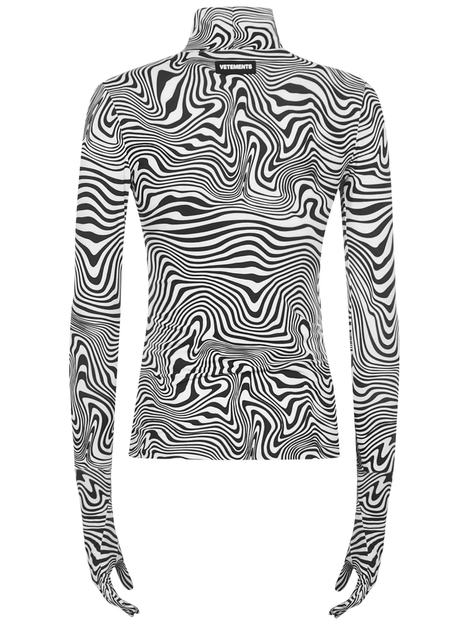 Vetements Zebra Printed Glove-Sleeved Top