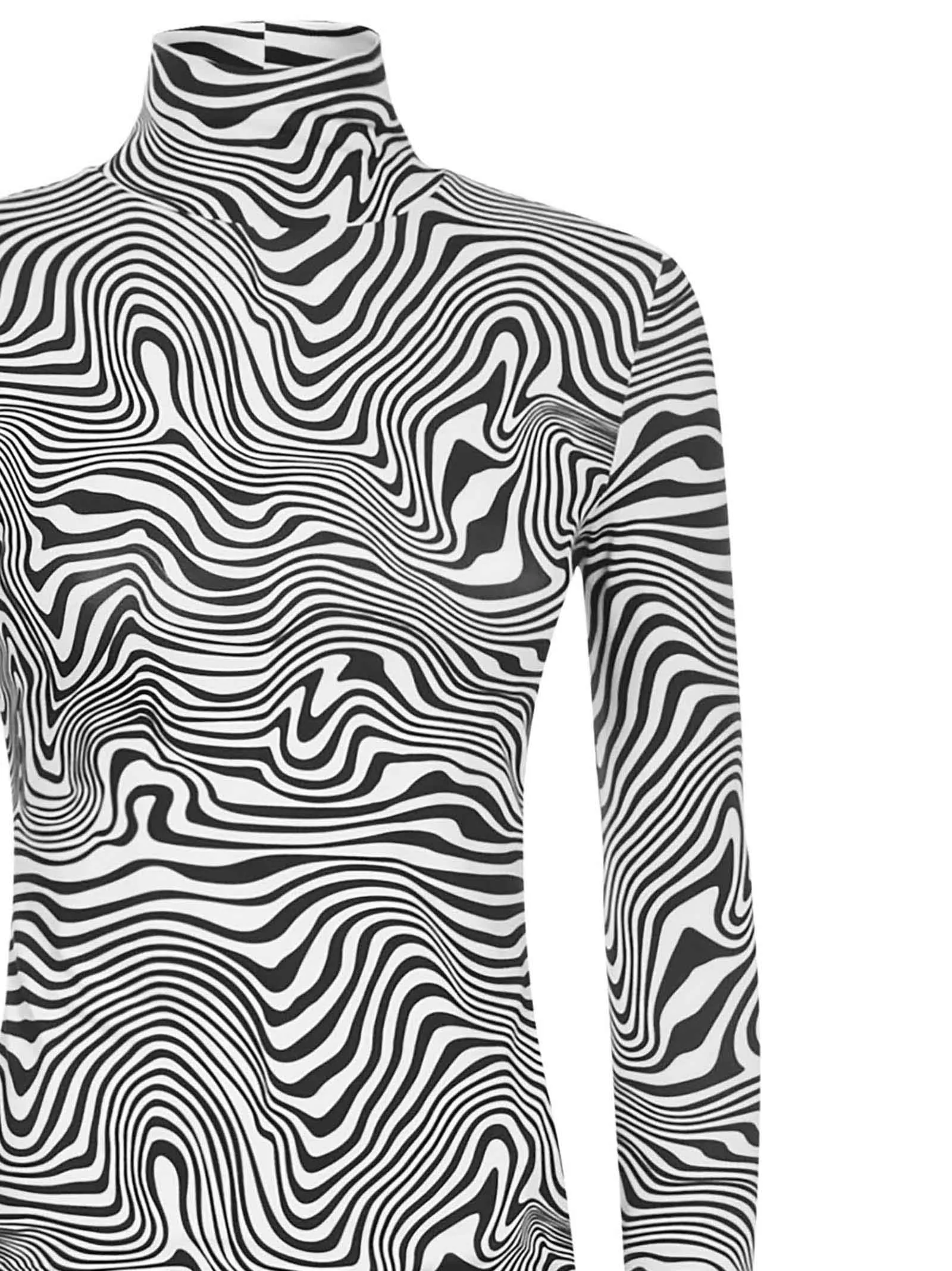 Vetements Zebra Printed Glove-Sleeved Top