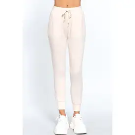 Waist Band Long Sweatpants With Pockets