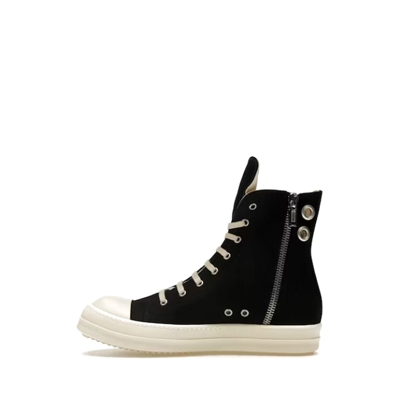 Women’s All-Season Canvas Shoes, Black Mid-Top 