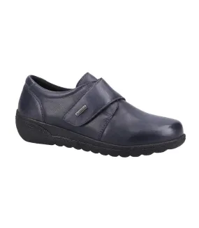 Womens/ladies herdwick leather casual shoes navy Fleet & Foster