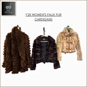 Y2K WOMEN'S FAUX FUR CARDIGANS - 14 PCS